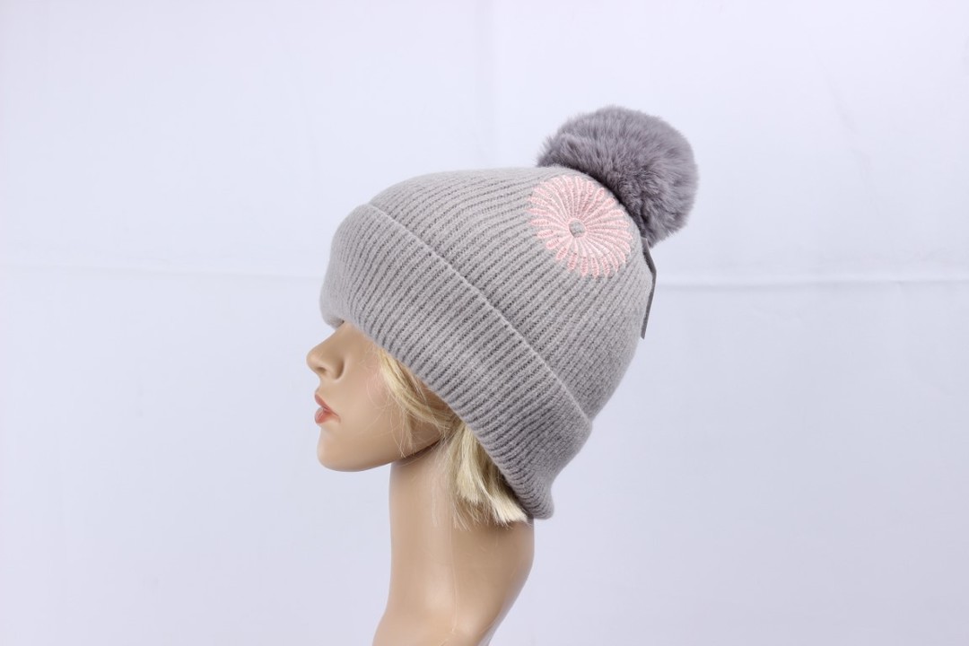 Head Start embroidered cashmere  lined hat grey STYLE : HS4840 GRY image 0